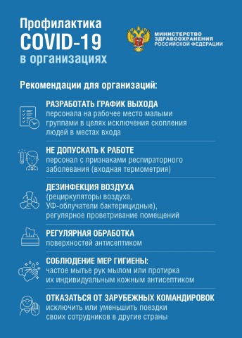 Рекомендации по профилактике новой коронавирусной инфекции (COVID-19) среди работников